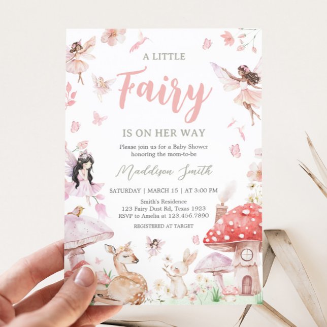 Whimsical Little Fairy Baby Dusche Einladung (Little Fairy Whimsical Baby Shower Invitation)