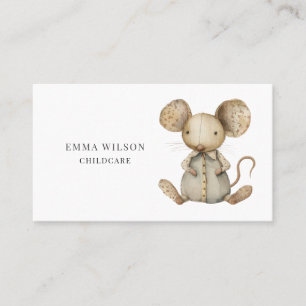 Whimsical Little Mouse Childcare Business Card Visitenkarte
