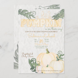 Whimsical Little Pumpkin Yellow Baby Dusche Einladung