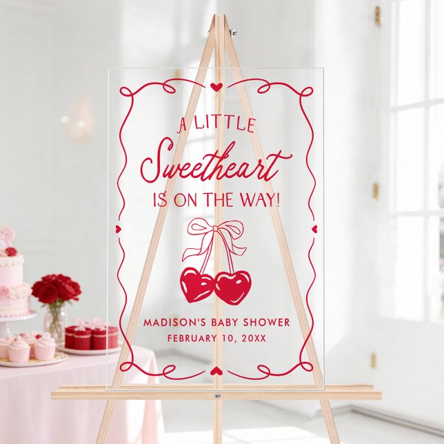 Whimsical Little Sweetheart Baby Shower Welcome Acrylschild (Von Creator hochgeladen)