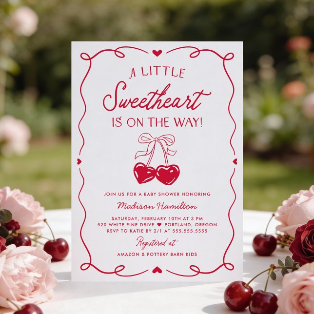 Whimsical Little Sweetheart Valentines Baby Shower Einladung (Von Creator hochgeladen)