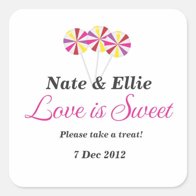 Whimsical Lollipop Candy Buffet Sticker (Vorderseite)