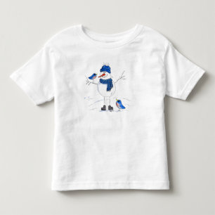 Whimsical Long Legged Snowman Kleinkind T-shirt