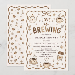 Whimsical Love Brautparty zum Thema Kaffee Einladung