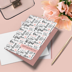 Whimsical Love Doodle Benutzerdefinierter Text  Karte