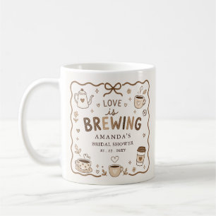 Whimsical Love is Brewing Kaffe-Hochzeitsdusche Kaffeetasse