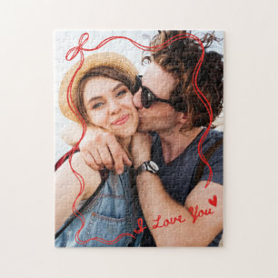 Whimsical Love Valentinstag-Paar-Foto Puzzle