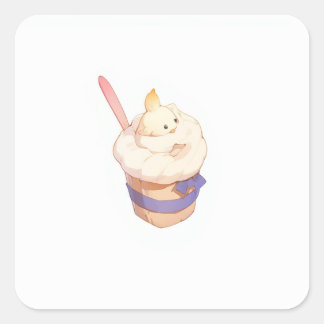 Whimsical Lovely Art Quadratischer Aufkleber