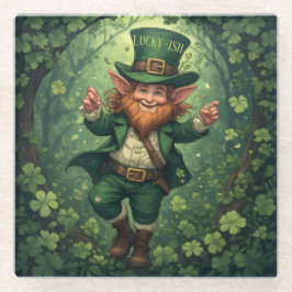 Whimsical Lucky-ish Leprechaun Lush Forest Nursery Glasuntersetzer