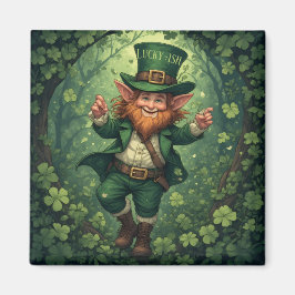 Whimsical Lucky-ish Leprechaun Lush Forest Nursery Magnet