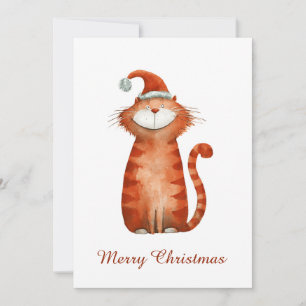 Whimsical lustiger süßer orangefroher Weihnachtska Feiertagskarte