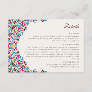 Whimsical Luxus Elfenbein Blumenstrauß Hochzeit Begleitkarte