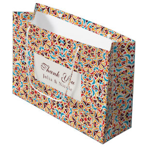 Whimsical Luxus Elfenbein Blumenstrauß Hochzeit Große Geschenktüte
