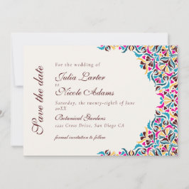 Whimsical Luxus Elfenbein Blumenstrauß Hochzeit Save The Date