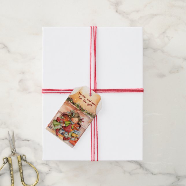 Whimsical Mädchen Humorvoll  Geschenkanhänger (Mit Garn)