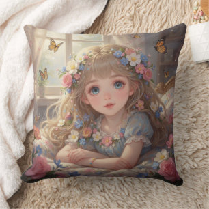 Whimsical Mädchen  Kissen