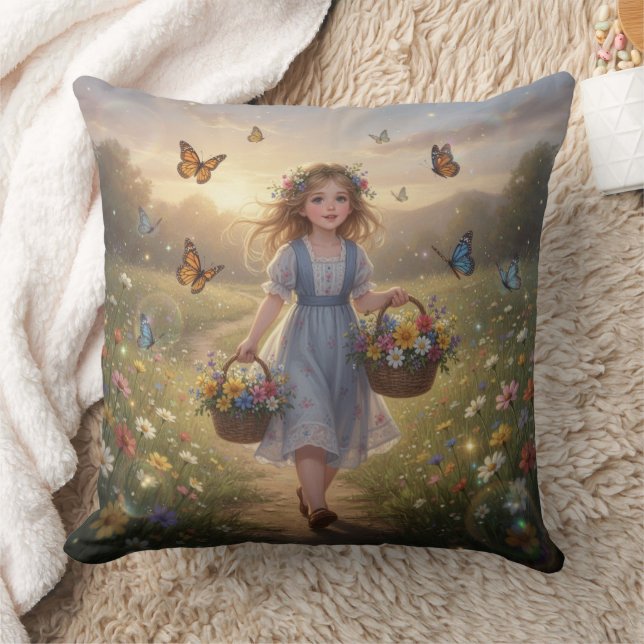 Whimsical Mädchen  Kissen (Decke)