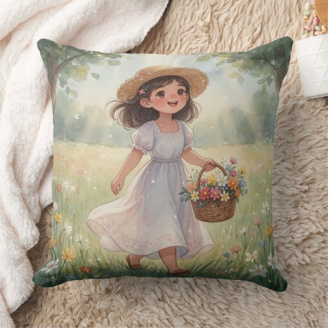 Whimsical Mädchen  Kissen (Decke)