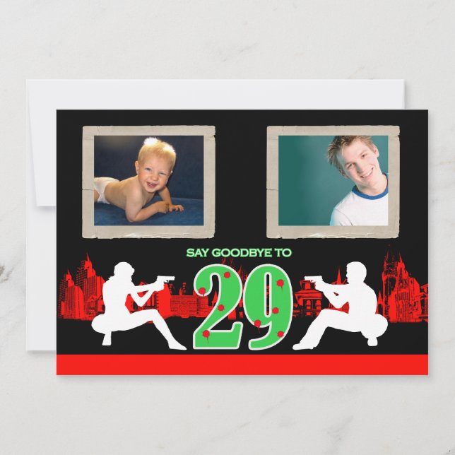 Whimsical Mafia Style 30. Geburtstag Party Einladu Einladung (Vorderseite)