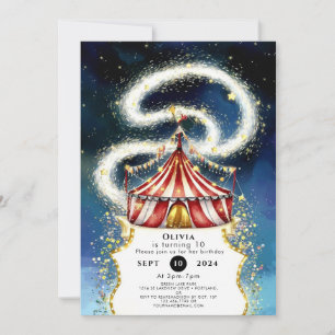 Whimsical Magic Circus Geburtstag Einladung