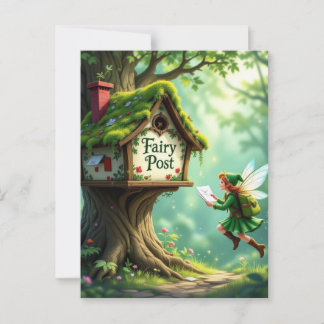 Whimsical Magic Fairy Child Party Einladung Postka Postkarte
