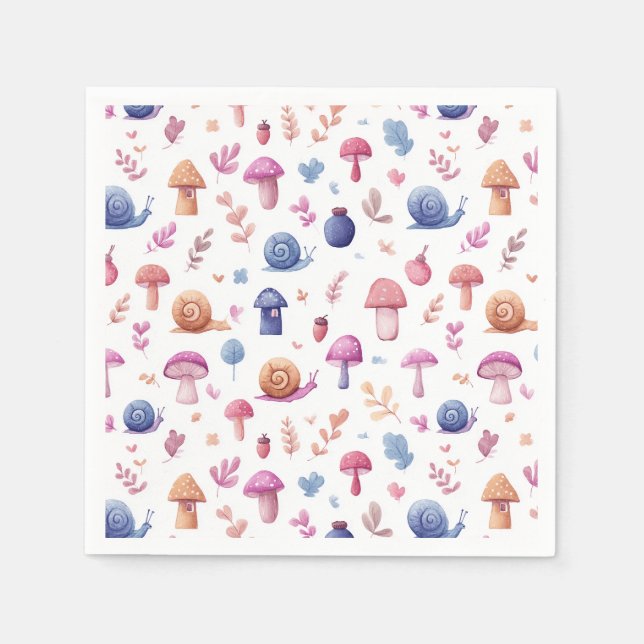 Whimsical Magic Garden Pattern Napkins Serviette (Vorderseite)