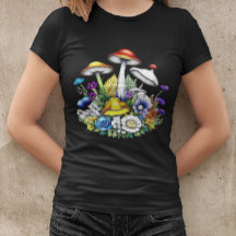 Whimsical Magic Mushrooms und Blume