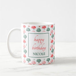 Whimsical Magic Niedliche farbenfrohe Pilze Geburt Kaffeetasse