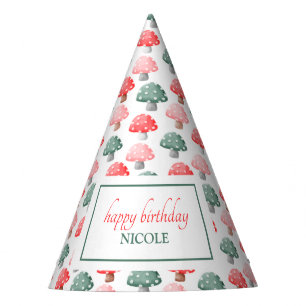 Whimsical Magic Niedliche farbenfrohe Pilze Geburt Partyhütchen