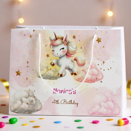 Whimsical Magic Pastel Unicorn Kindergeburtstag Große Geschenktüte
