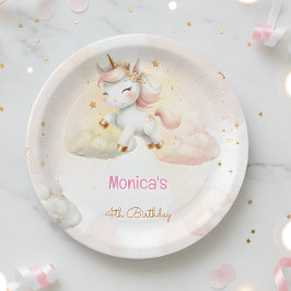 Whimsical Magic Pastel Unicorn Kindergeburtstag Pappteller