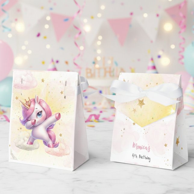 Whimsical magic pink dabbing unicorn Kindergeburts Geschenkschachtel (Von Creator hochgeladen)