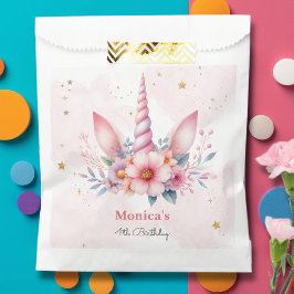 Whimsical magic pink unicorn horn Kindergeburtstag Geschenktütchen