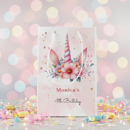 Whimsical magic pink unicorn horn Kindergeburtstag Mittlere Geschenktüte