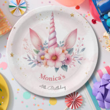 Whimsical magic pink unicorn horn Kindergeburtstag