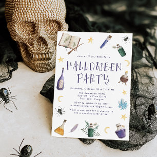Whimsical Magic Posts Halloween-Party Einladung