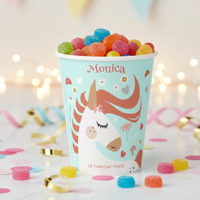 Whimsical magic unicorn Kindergeburtstag Pappbecher (Von Creator hochgeladen)