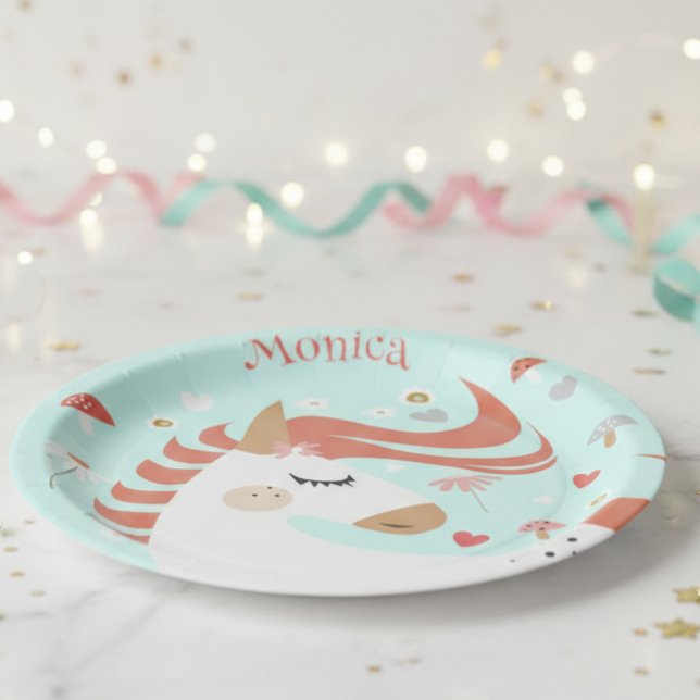 Whimsical magic unicorn Kindergeburtstag Pappteller (Von Creator hochgeladen)