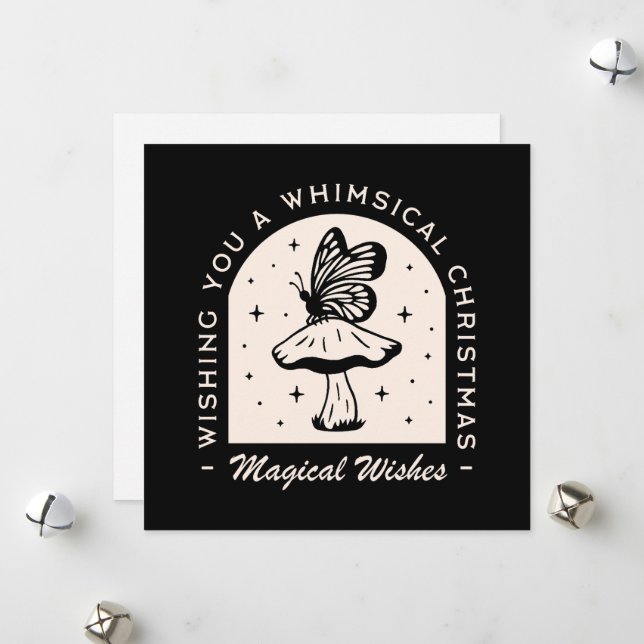 Whimsical Magic Weihnachtswitz Wünsche Feiertagskarte (Vorderseite/Rückseite Beispiel)