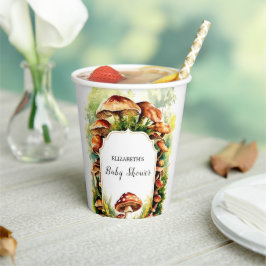 Whimsical Magical Mushroom Baby Dusche Pappbecher