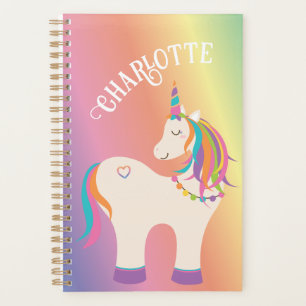 Whimsical Magical Rainbow Einhorn Personalisiert Planer