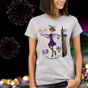 Whimsical Mardi Gras Beste-Freundin-Shirt Lila T-Shirt