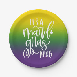 Whimsical Mardi Gras Party Typography Design Ombre Pappteller