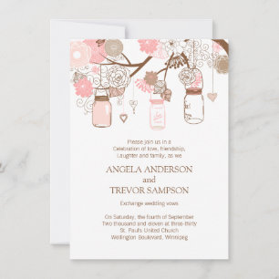 Whimsical Mason Jar Hochzeit Einladung