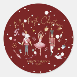 Whimsical Mein erster WeihnachtsNutcracker Kinder  Runder Aufkleber