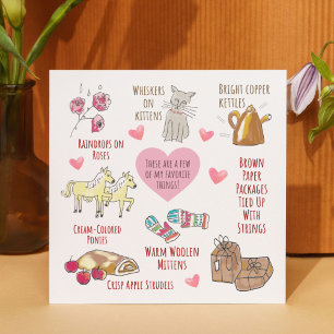 Whimsical Meine LieblingsDINGE HandGezeichnet Vale Feiertagskarte