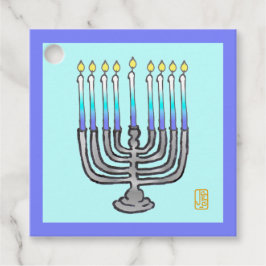 Whimsical Menorah Favor Tags Geschenkanhänger