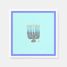 Whimsical Menorah Paper Napkin Serviette