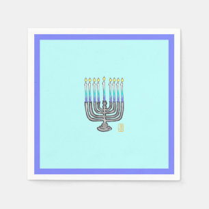 Whimsical Menorah Paper Napkin Serviette
