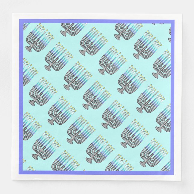 Whimsical Menorahs Paper Dinner Napkin Serviette (Vorderseite)